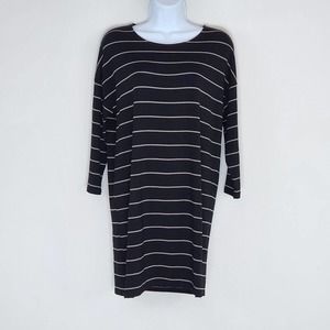 Chico's Shirt Dress 3/4 Sleeve Drop Shoulder Round Neck Stretch Size 0